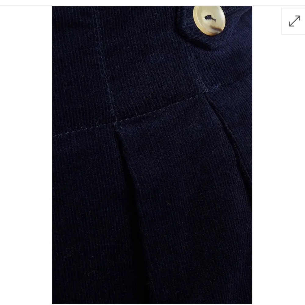 Antik Batik Mona Pleated Cotton blend Corduroy Shorts Navy - Picture 4 of 9